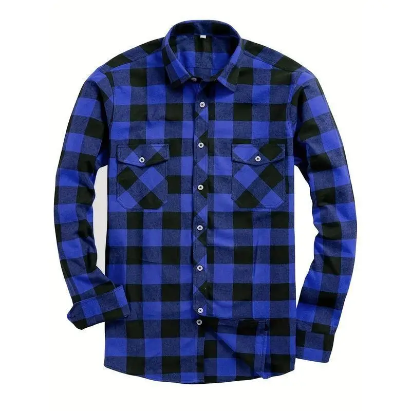 

Men's Flannel Plaid Shirt Cross-Border Short Sleeve Color Shirt Comfortable Fit Spring Season Fashion Menswear