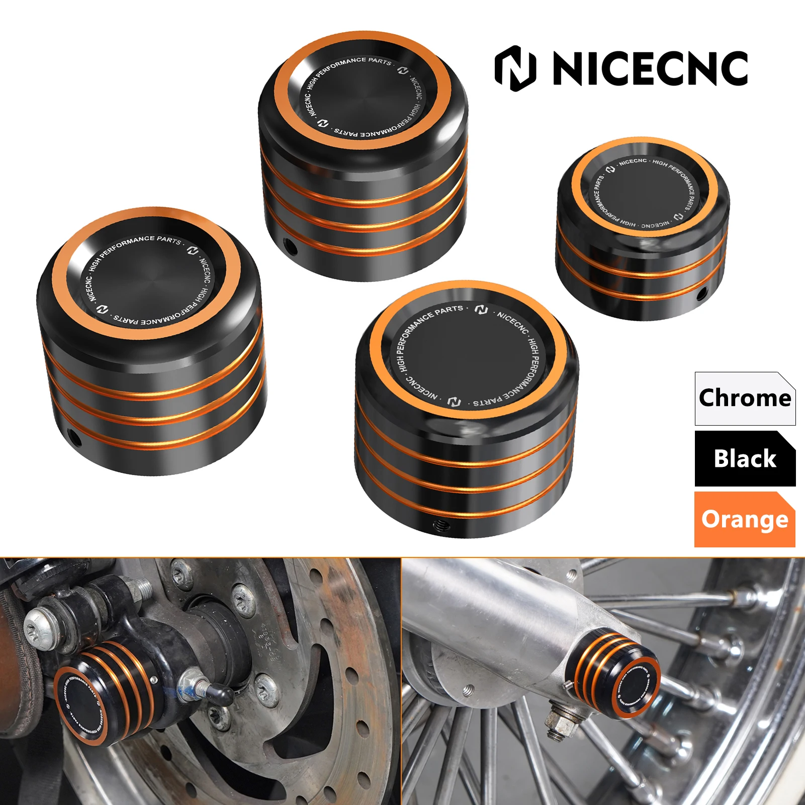 

For 2008-2022 Harley Forty Eight Seventy Two Iron 883 Sportster 1200 Roadster Nightster SuperLow Front Rear Axle Nut Cover Caps