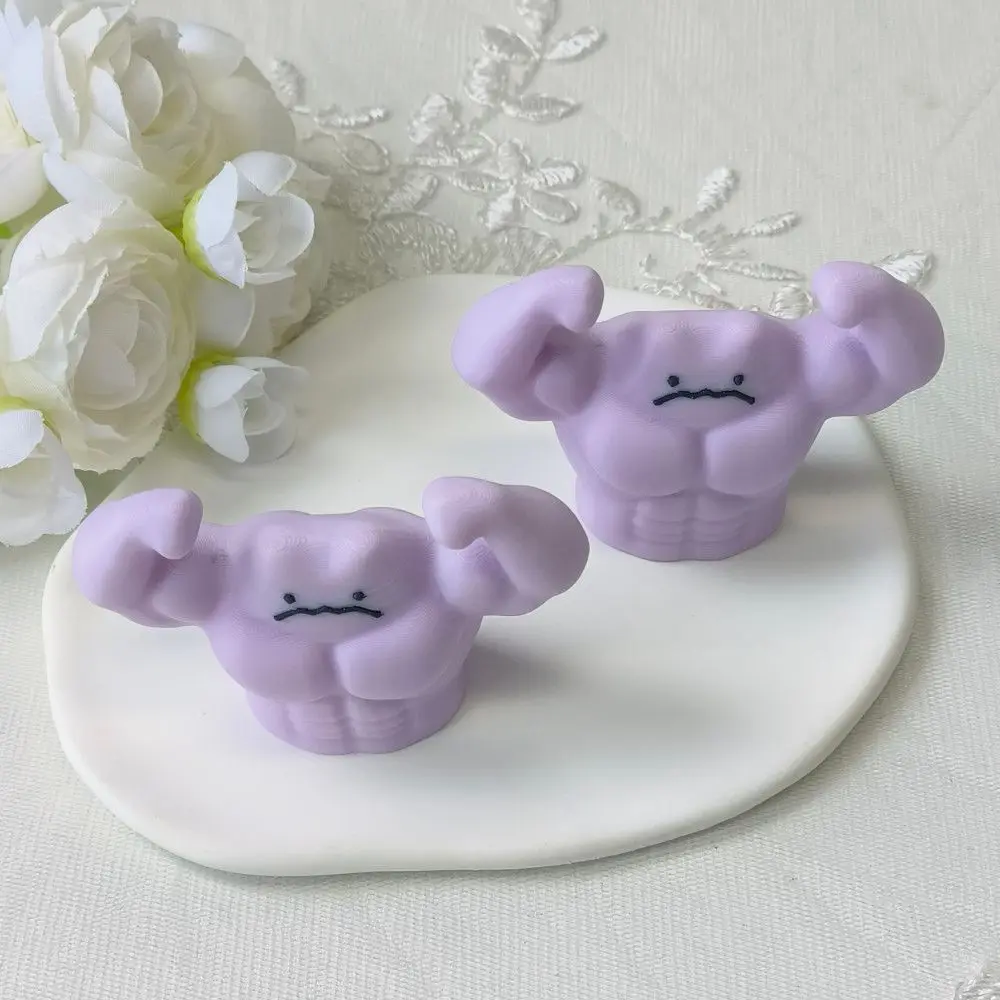 Pokémon Novelty Stress Relief Sculpture Muscular Transformed Ditto Fun Contrast Design Craft For Tabletop Daily Display Decor