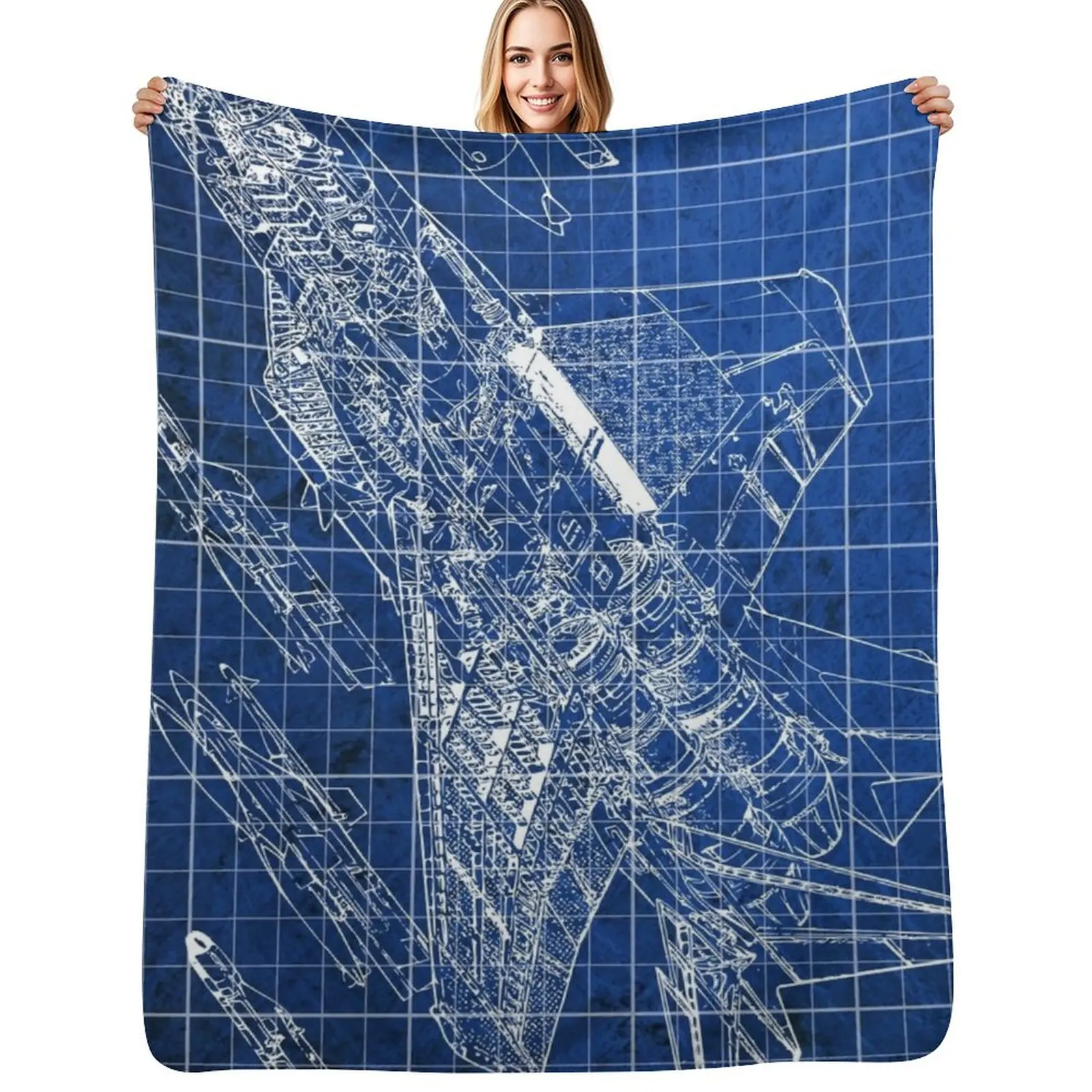 Vintage Blueprint of F15 Eagle Throw Blanket Designers For Sofa Thin Giant Sofa Luxury Throw Kid'S Decorative Sofa Blankets