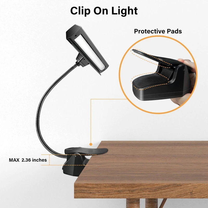 

【MONDAY】Rechargeable Music Stand Light - Clip - on for Musicians' Piano, Portable, USB - C, for Piano, Orchestra, Podium, Easel