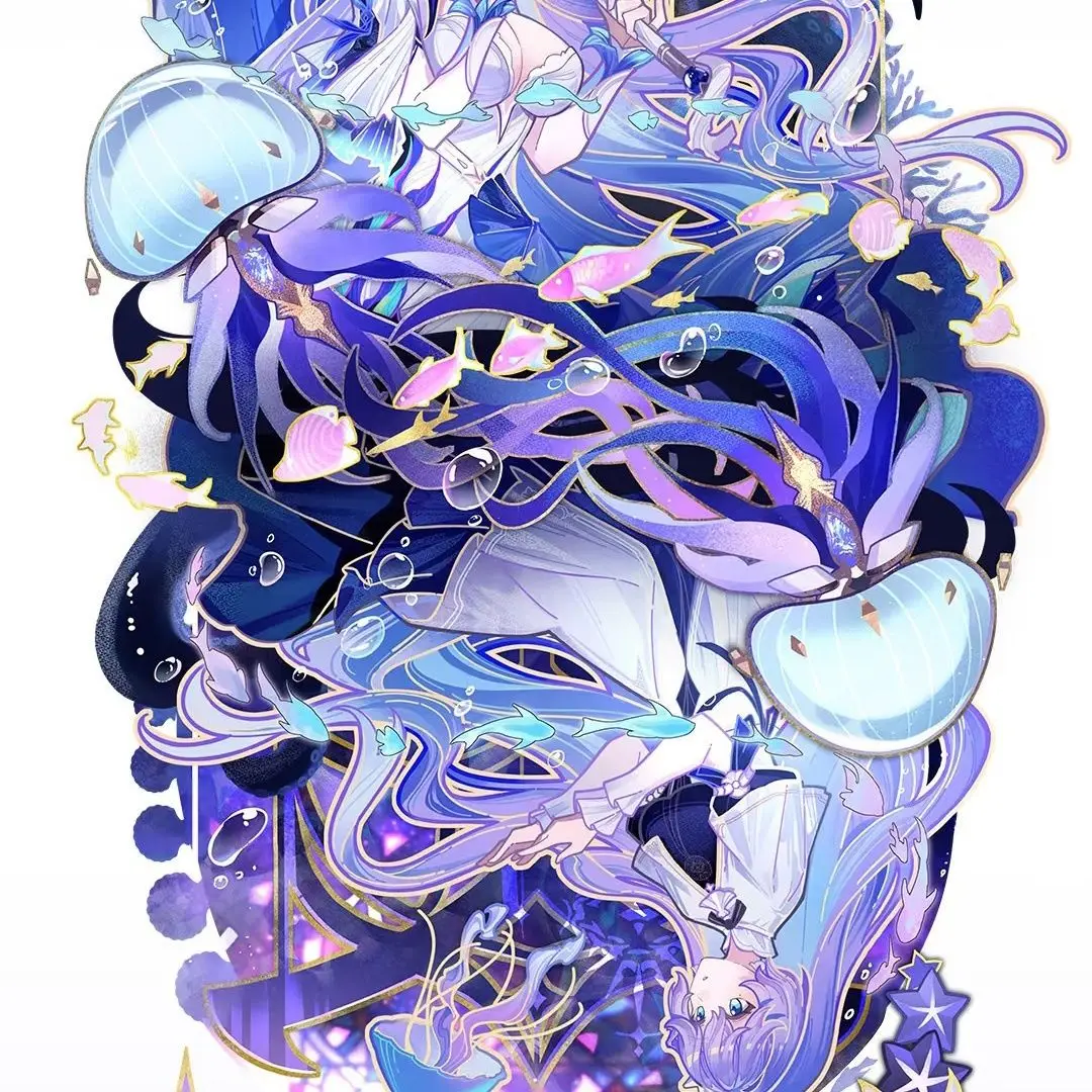 Wuthering موجات Canterella Cartethyia معلقة رأسا على عقب مجموعة تأثيري سطح المكتب ديكور حامل الشكل الاكريليك نموذج لوحة هدية #4