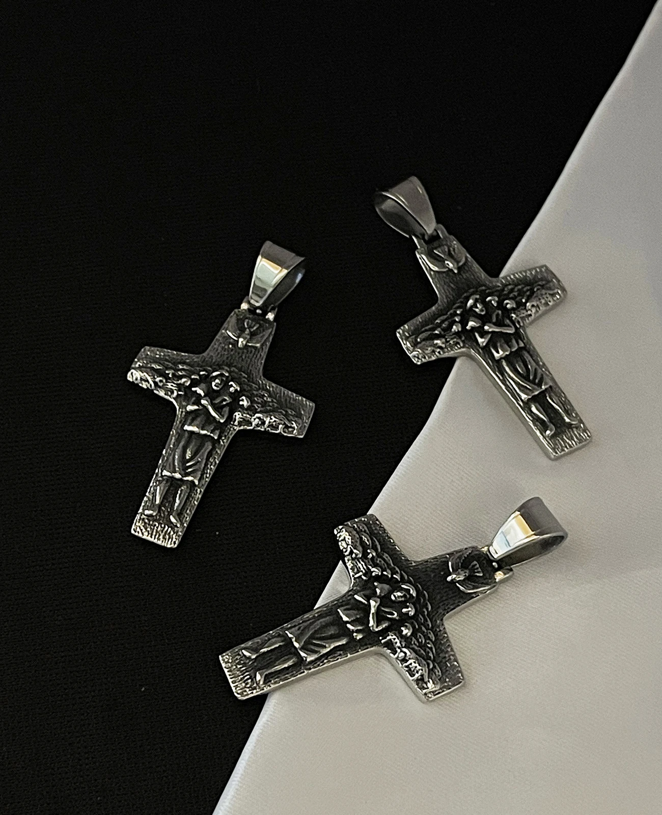 Stainless Steel The Good Shepherd Pope Francis Papal Cross Necklace Pendant Religious Charms Keepsake DIY Jewelry Making Parts