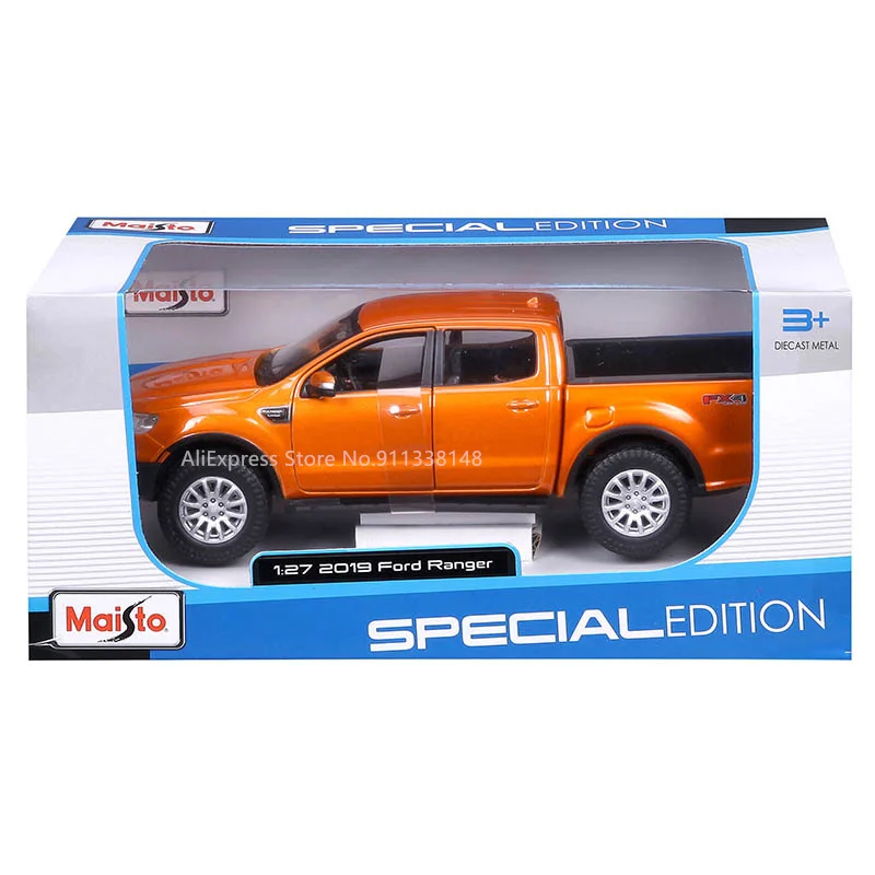 Maisto 1:27 Ford Ranger orange Super Duty car model die-casting static precision model collection gift toy tide play