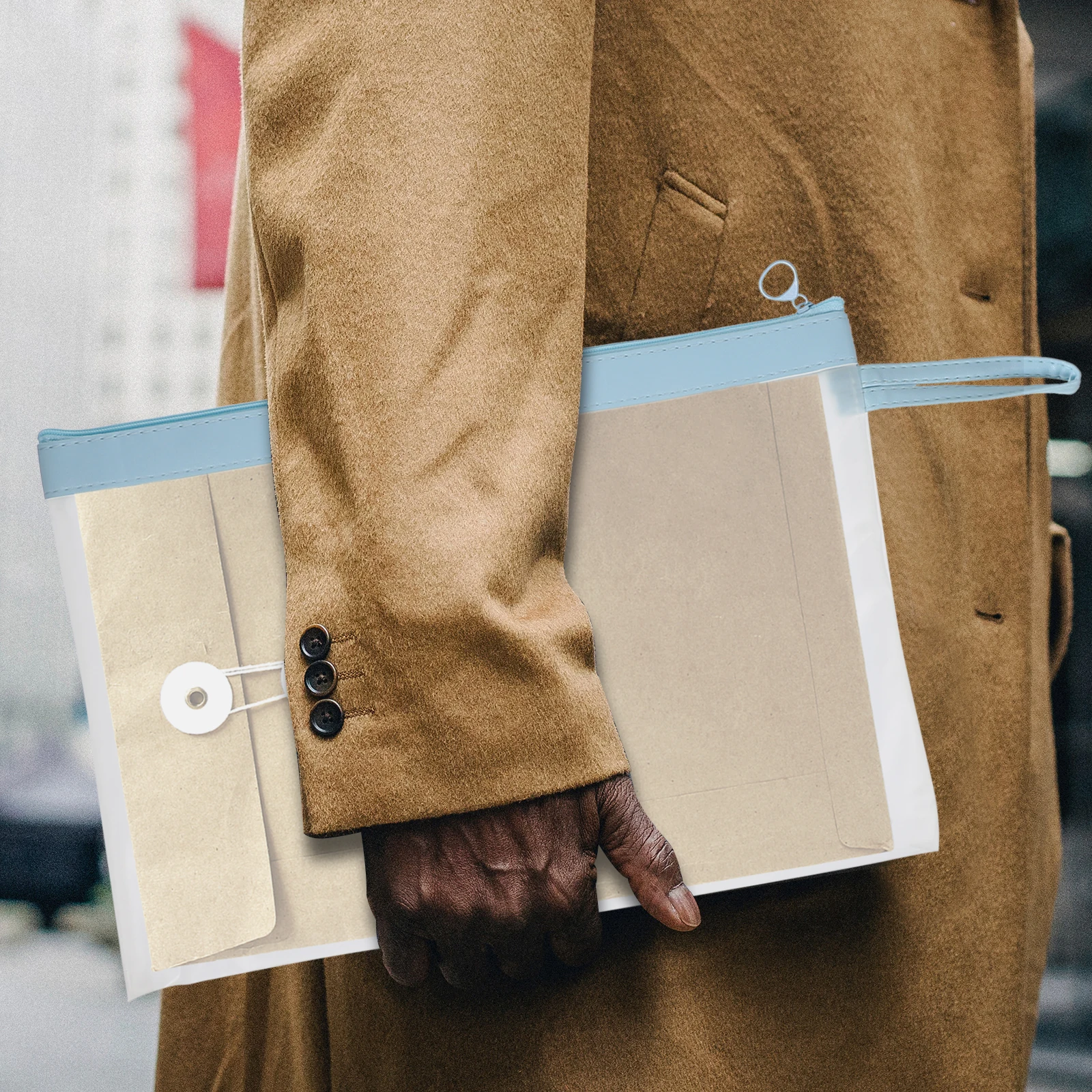 

Waterproof Document Bags A4 Size Lightweight File Storage Bag Office Use Zipper Pouch Portable Container For Papers