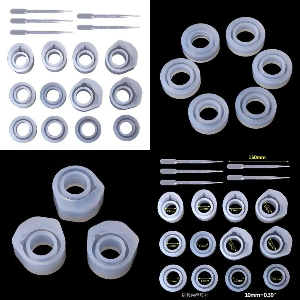 

J78F DIY Crystal Epoxy Ring Pendant Silicone Mold Kit Handmade Craft Epoxy Resin Mold Bracelet Jewelry Making Molds