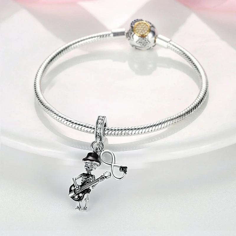 925 Sterling Silber Halloween Charms Perlen Skelett Kürbis Kutsche Hexe Herz Anhänger Passend für Armband Frauen DIY Schmuck Geschenke – Detail 11