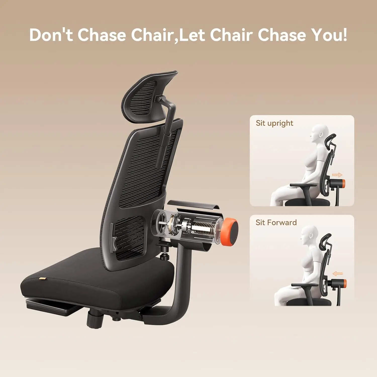 كرسي مكتب مريح مع مسند للقدمين، دعم قطني متتبع تلقائيًا، كرسي مكتب عالي الظهر مع مسند ذراع 4D، 136 ° قفل الميل، ضبط #5