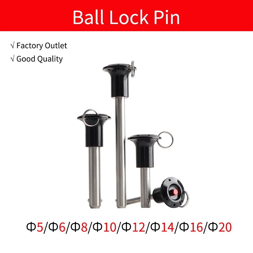 

High Precision QB111 Red Button Quick Release Push Rod Circular Porous Handle Ball Locking Pin For Fasteners