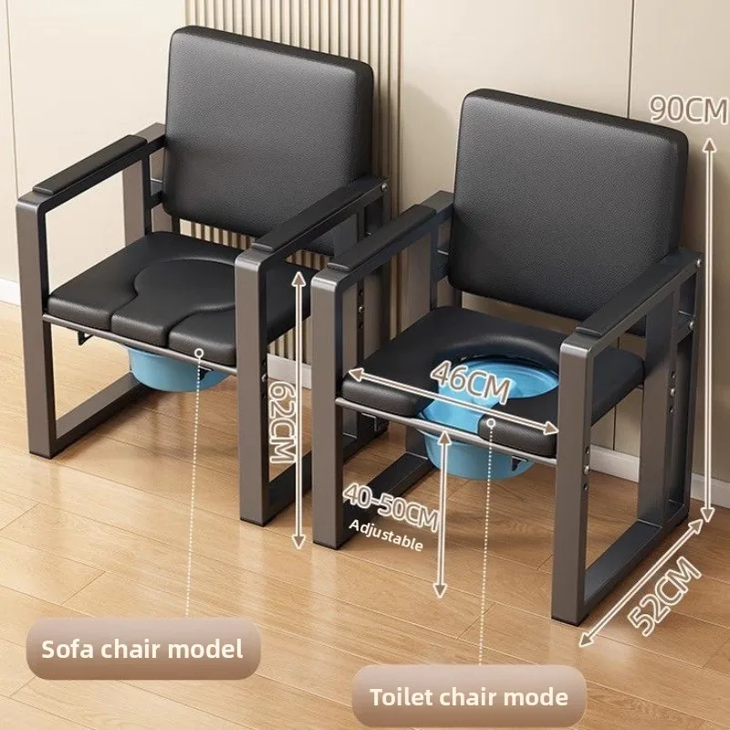 Customizable Luxury Sofa-style Elderly Toilet Chair, Reinforced Anti-slip Commode Toilet, Widened Enlarged Transfer Chairs