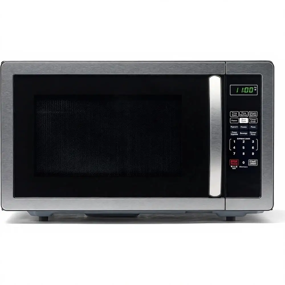 1000W Countertop Microwave with Auto Cook, Roast, Easy Clean, and Child Safety Lock - Stainless