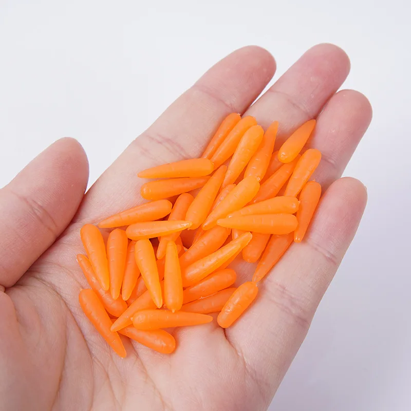 5pcs Mini Carrot Fake Carrot Model Vegetable Kitchen Scene PVC Miniature Realistic Food Play Prop DIY Decorations Home Decor