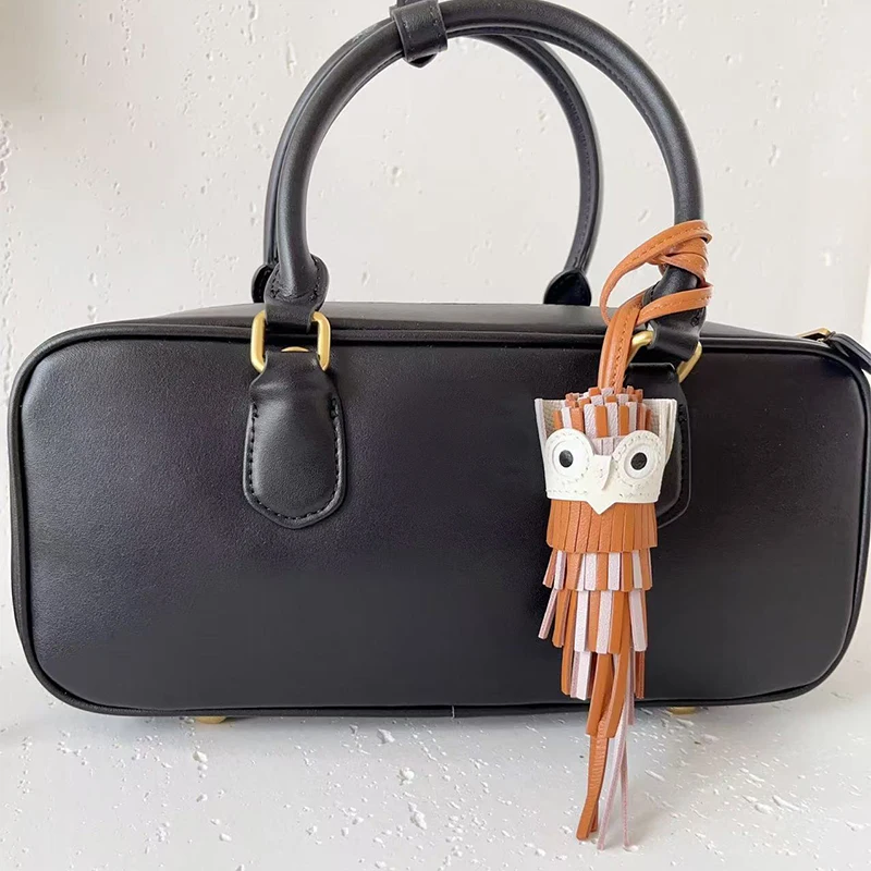 Luxury Owl Bag Pendant High-end Tassel Keychain Pendants Fashionable Brand Designer Pendants New Genuine Leather Versatile Gifts