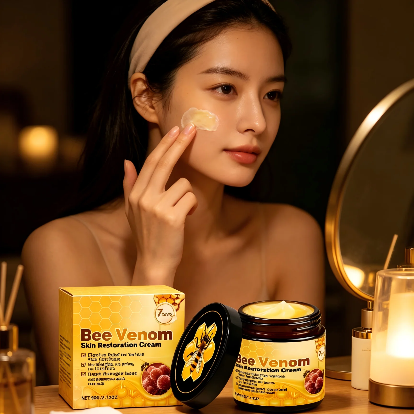 Bee Venom Skin Restoration Cream Multi Purpose Reduce Redness Rejuvenate Fast Absorption Soft Smooth Skin Renewal Moisturiser