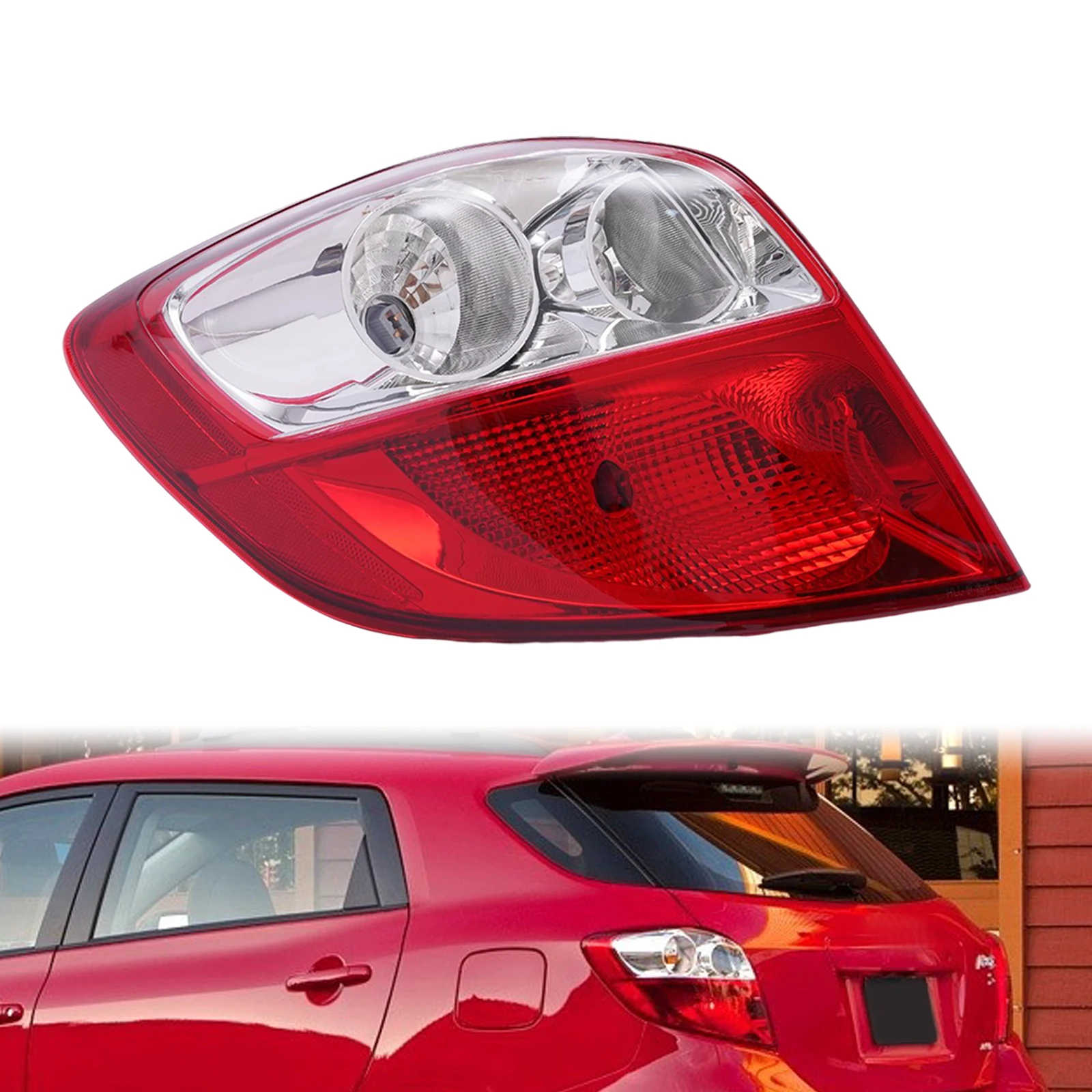 Left Side OR Right Side Fit 2009-2014 Toyota Matrix Tail Lights Pair Outer Taillamps Assembly Red OEM 8156002450