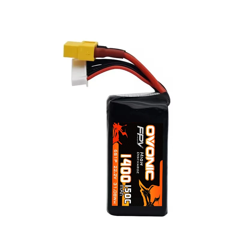 Batería Lipo OVONIC 1400mAh 6S 22.2V 150C XT60 para dron de carreras - imagen 5