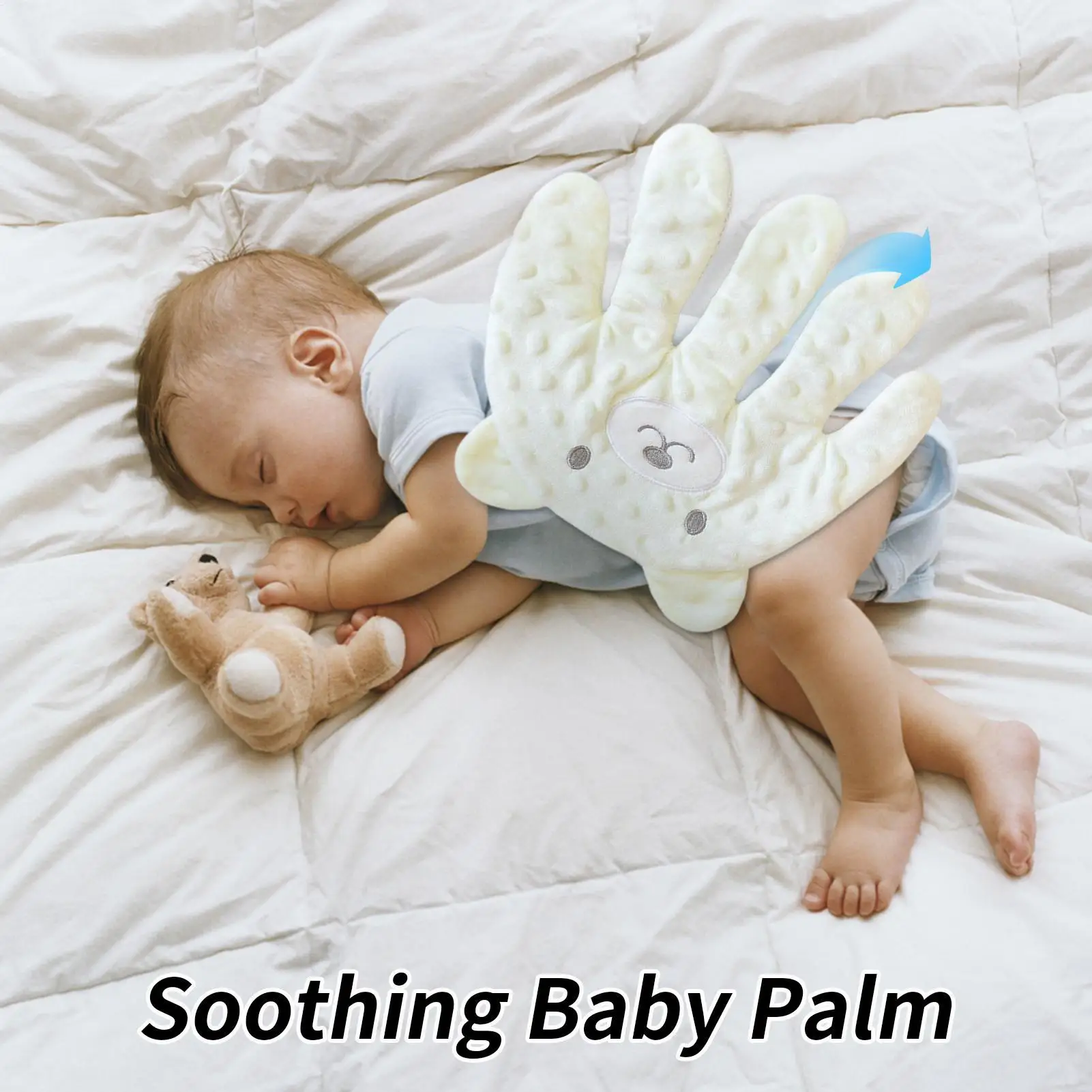 لعبة ربط نوم الطفل المهدئة، 3 تروس قابلة للتعديل، مهدئة كهربائية لطيفة، اليد للوقاية من بداية النخيل لوقت النوم