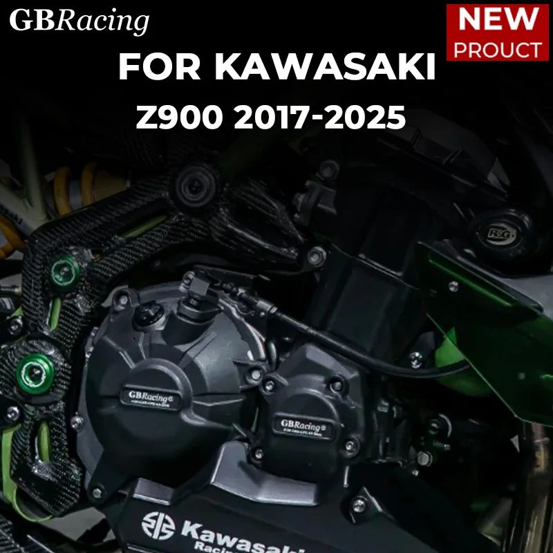 Комплект вторичных крышек двигателя GBRacing для KAWASAKI Z900 (2017-2025) — дополнительная крышка двигателя и крышка сцепления двигателя в комплекте