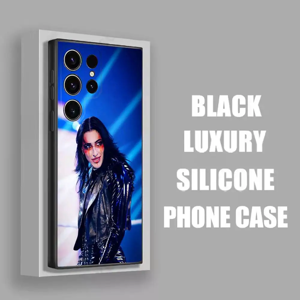 حافظة هاتف R-Rhea Ripley Wrestler لهاتف سامسونج S22، S24، S20، S25، S23، S30، S21، Ultra، Plus، 5G، Fe، Lite غطاء أسود