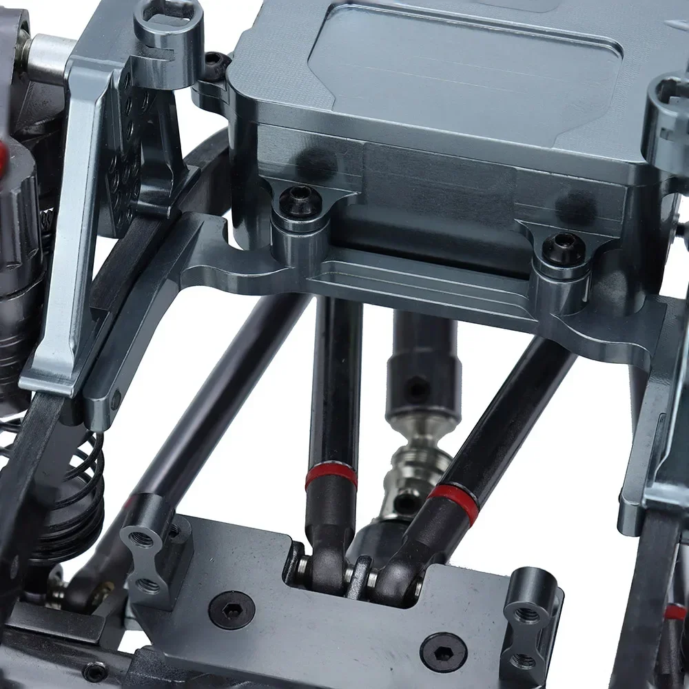 حامل صندوق المعدات المعدنية باستخدام الحاسب الآلي سبائك الألومنيوم صندوق إلكتروني جبل الحزم ل 1/10 محوري SCX10 RC الزاحف نموذج سيارة ترقية أجزاء #2