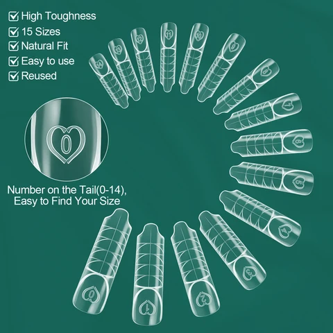 Накладные ногти Nailpop French Double Form для гелевого наращивания, 60/75/150 шт. — фото модели