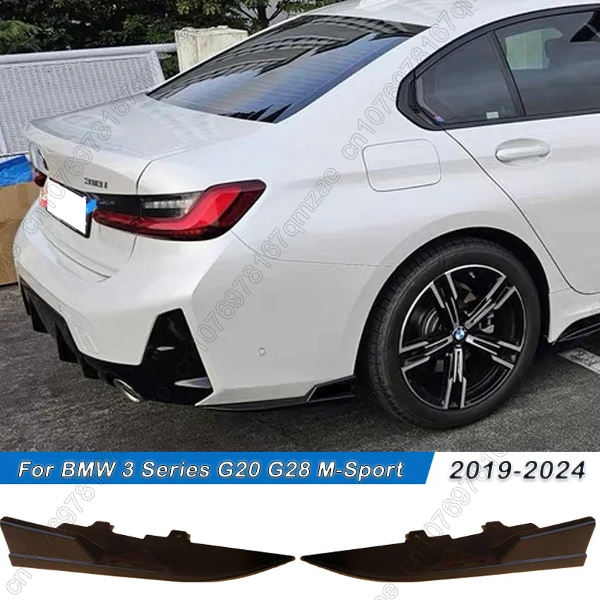 

Для BMW 3 серии G20 G28 325 330 M-Sport 2019-2024 черный задний бампер сплиттер боковой спойлер Canard фартук крышка автоаксессуары