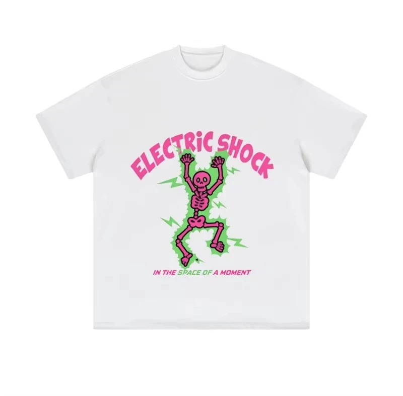 أحدث تي شيرت مطبوع عليه جمجمة شعبية لكل من الرجال والنساء في صيف 2025 هو تي شيرت مريح فضفاض بأكمام قصيرة #2