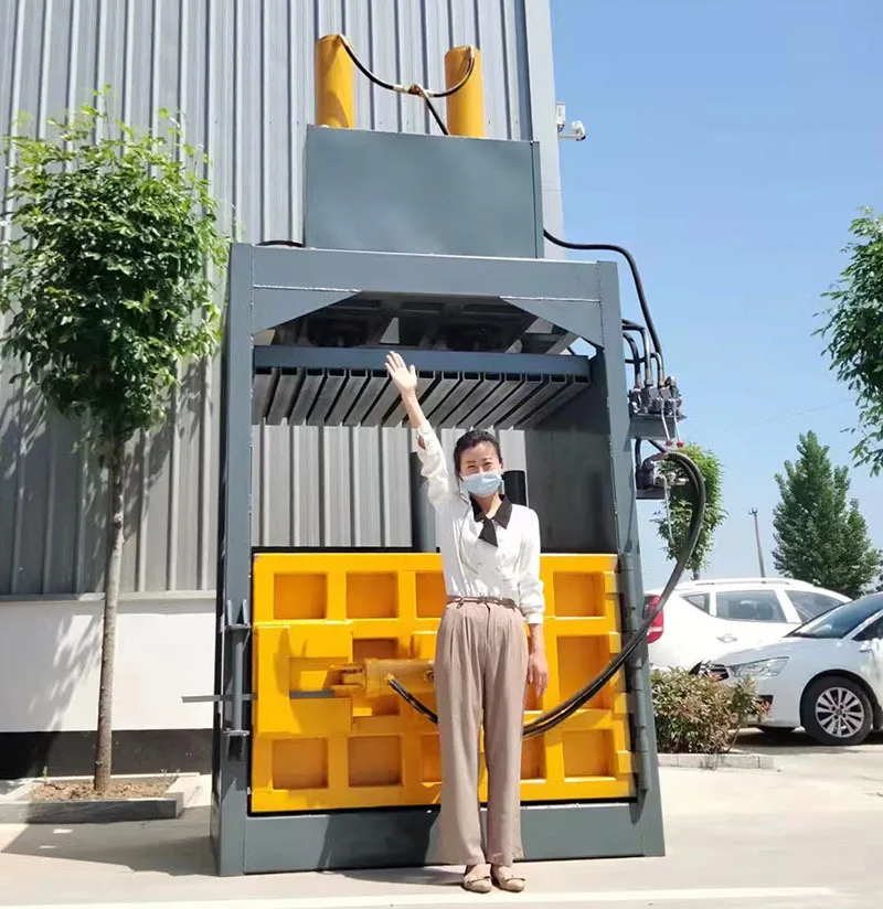 Baler Semi Automatic Vertical Garbage Station Scrap Hydraulic Baling Press Machine Cardboard Plastic 60T Baler Compactor