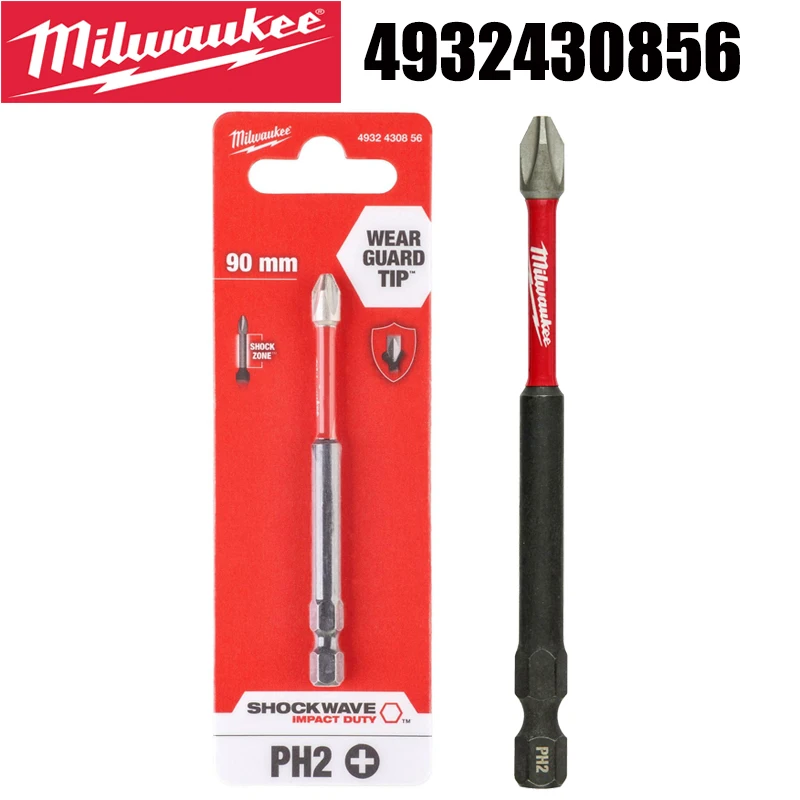

Milwaukee 4932430856 SHOCKWAVE PH2 Крестовая ударная бита (90 мм) с оригинальной блистерной картой — аксессуар для электроинструмента Wear Guard