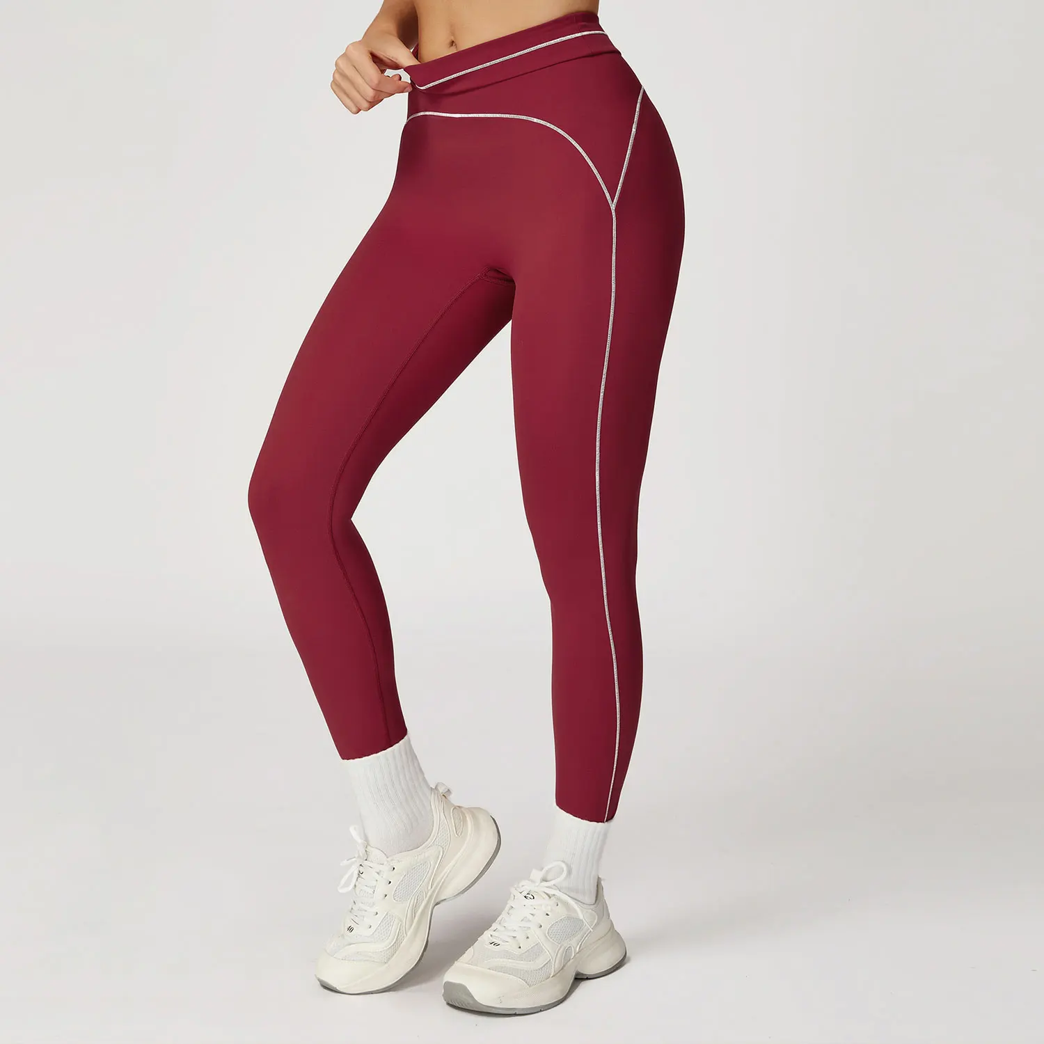 BLAZEMOVE Sport-Leggings, hohe Taille, Farbblock, Yoga-Hose, Damen, Fitnessstudio, Laufen, Workout, Fitness, Pilates-Strumpfhose