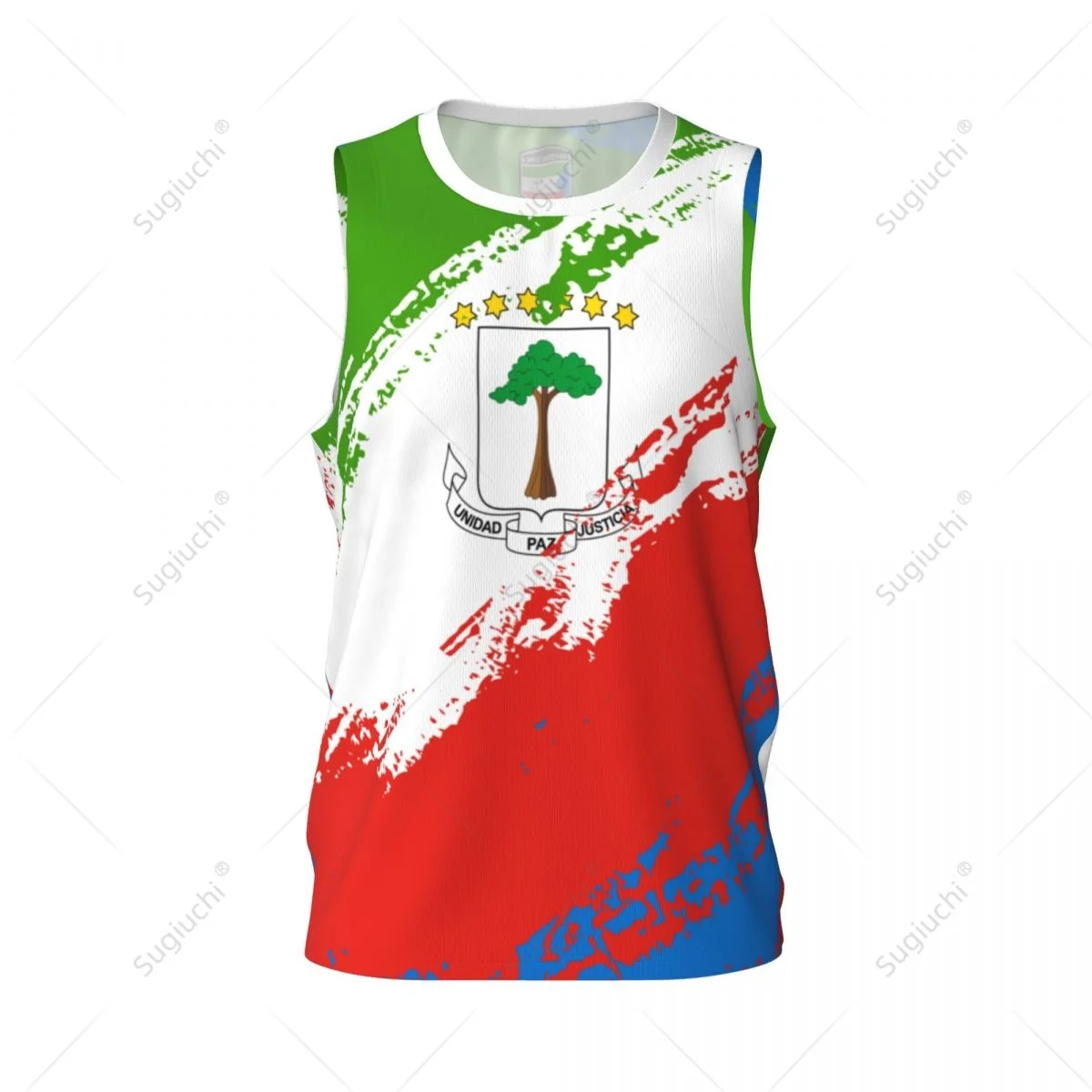 Men Basketball Sports Equatorial Guinea Flag Running Fitness Multifunction Jersey Sleeveless shirt Custom Name Nunber Exclusive