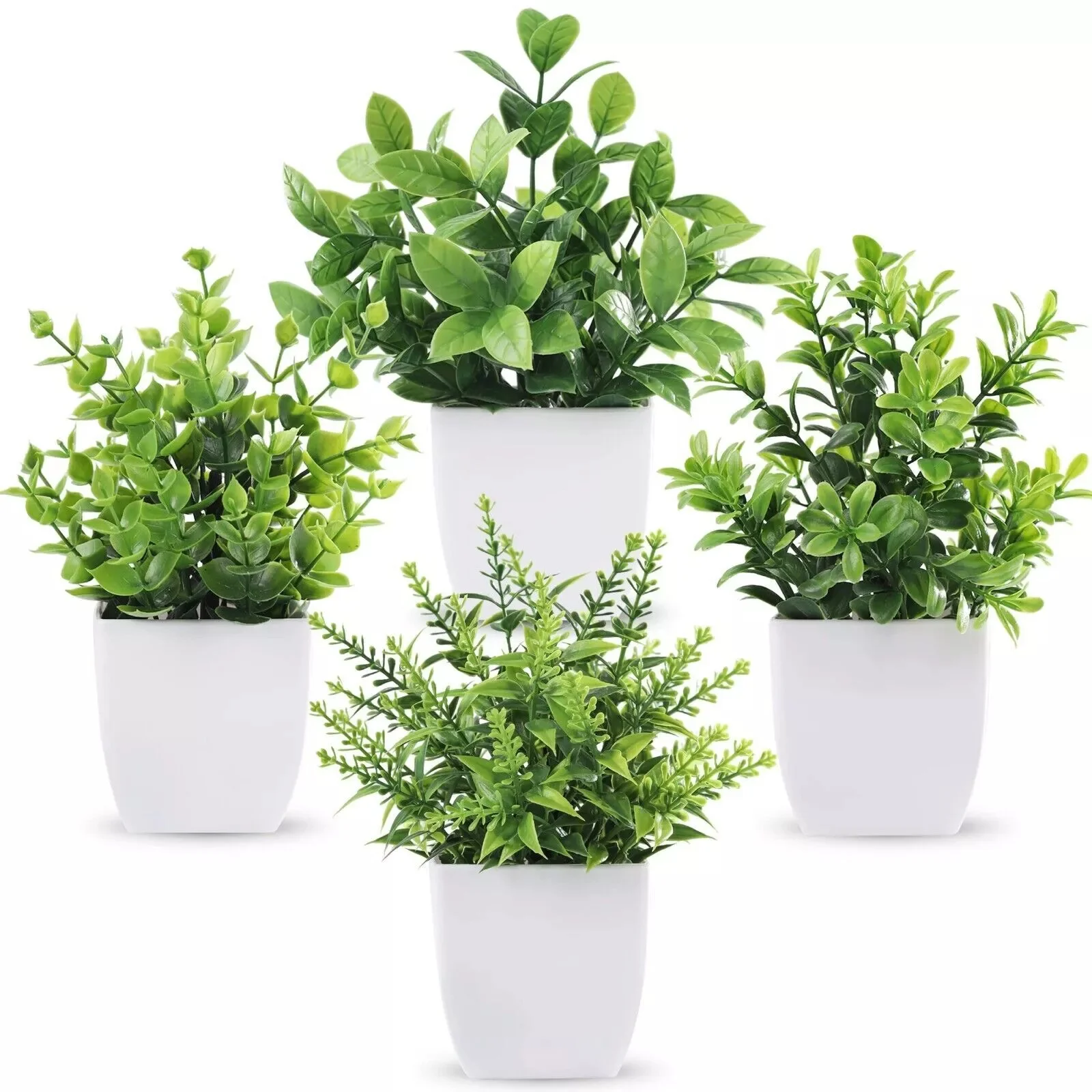 

4Packs Artificial Potted Plant Scene Mini Fake Faux Plants for Home Office Decor