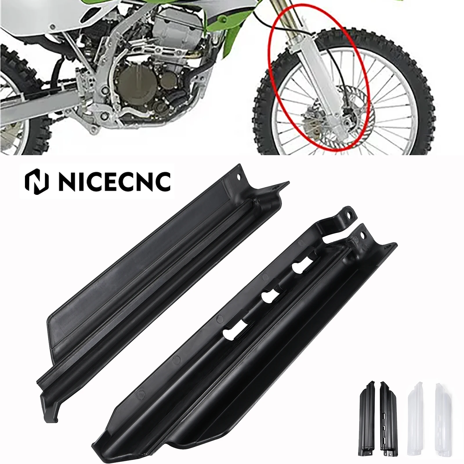 

For Kawasaki KDX200 KDX250 KLX650 KLX300R KLX250R KLX650R KLX250 KLX 250R NiceCNC Fork Collars Slider Guard Covers Protectors