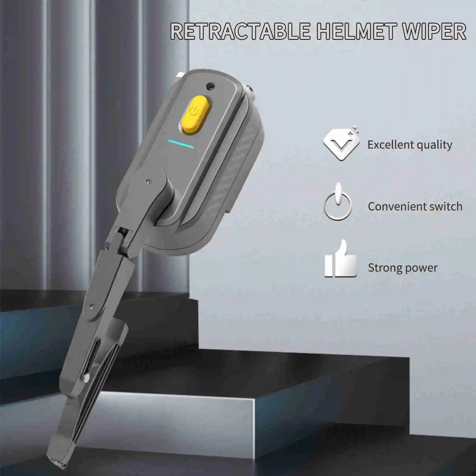 Motorcycle Helmet Wiper ABS High Toughness 2 Speed Adjustable Helmet  Wiper Motorcycle Helmet Wiper