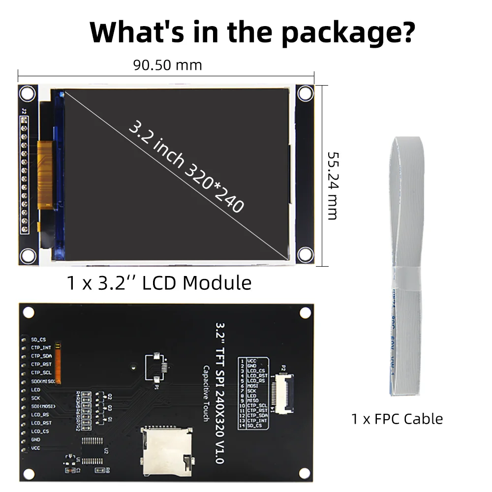 iPistBit 3,5 Zoll SPI TFT LCD Bildschirm Bunte IPS kapazitiven Touch Display Modul ST7796 320*480 IPS Für Esp32 & Arduino 9