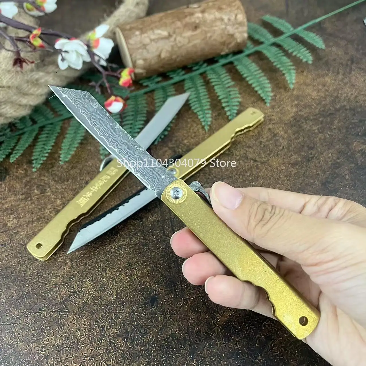 التكتيكية مغامرة الإنقاذ سكين للفرد البرية بقاء فائدة سكينة الفاكهة EDC التخييم في الهواء الطلق النحاس مقبض سكين صيد #5