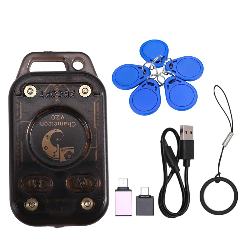 【RECOMENDAR】Chameleon V2.0 RFID Smart Chip Reader Emulator+ 5XUID Keychain NFC Duplicator 125Khz 13.56Mhz Card Decoder