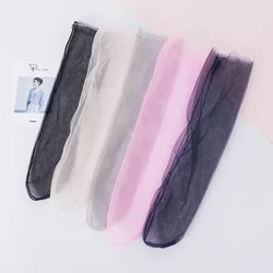 See Through Transparent Mesh Soccks Women Summer Ultra-thin Loose Long Socks Japanese Fashion Solid Color Princess Lace Socks