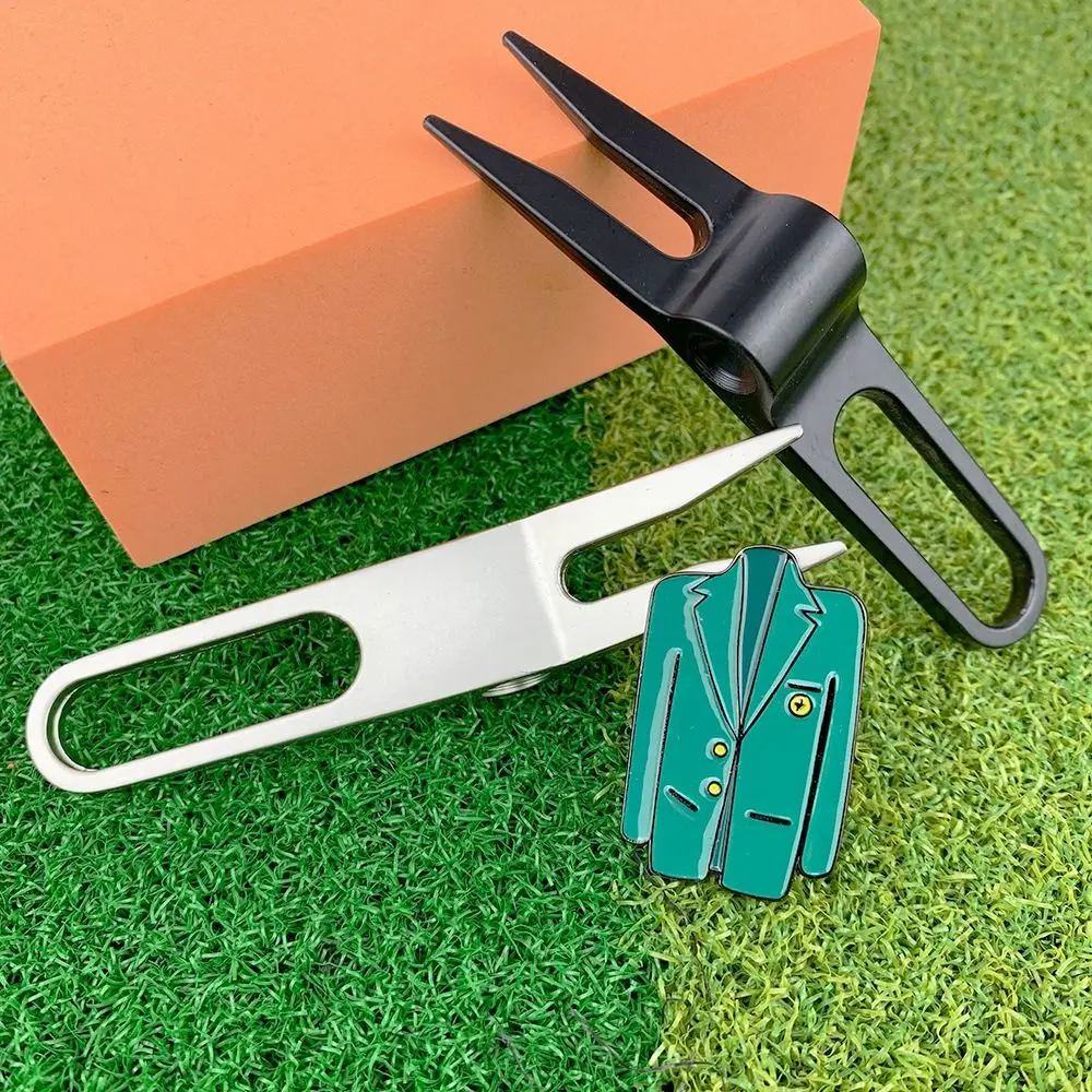 Zinc Alloy Golf Divot Pitch Repairer Tool Pitchfork Turf Tool Golf Fork Switchblade Three Pores Golf Divot tool Gift For Golfer