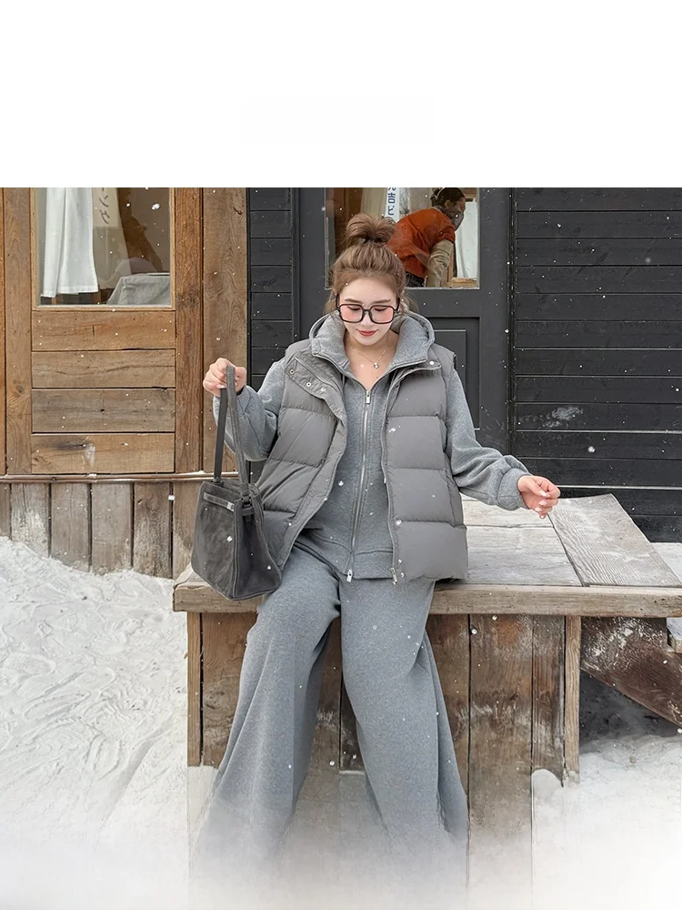 

Утепленный зимний кардиган большого размера, однотонный, с ребристой отделкой, свободного кроя, для повседневной носки, для отдыха и прогулок