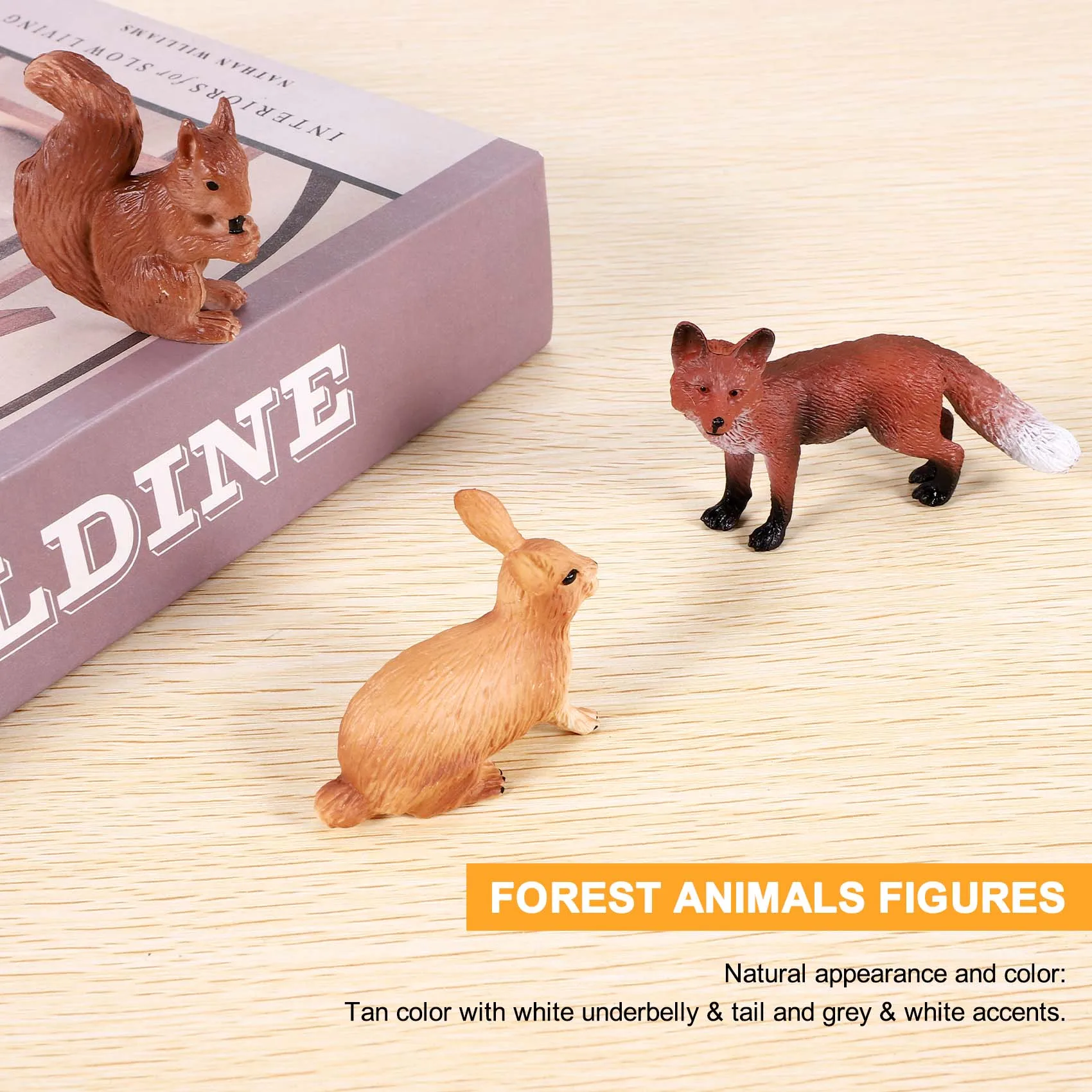Figurines Animaux de la Forêt, Jouets Miniatures, Cerf, Lapin, SLaura, 6 Pièces