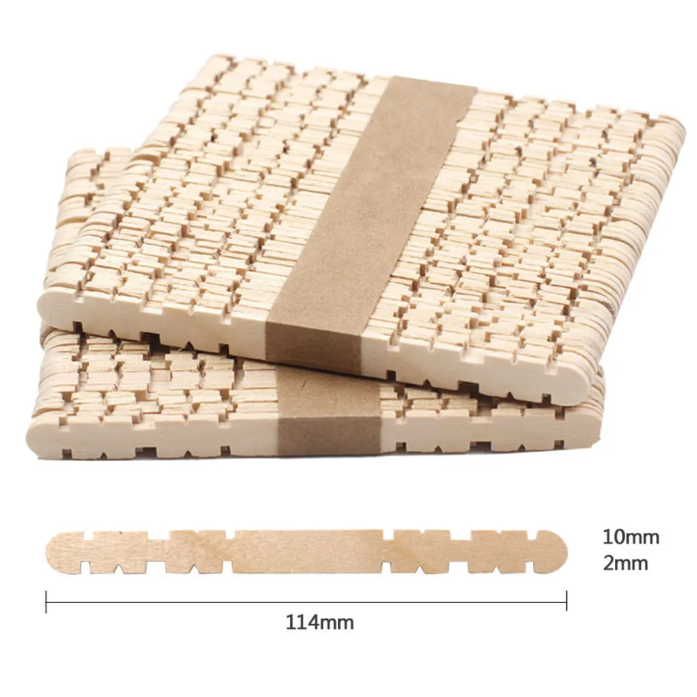 

200Pcs Craft Ice Cream Sticks Multi-Color Wood DIY Art Material for Children's Handicrafts Wall Frames Pen Holders Educational