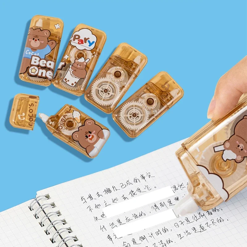 5Pcs/set Cute Bear Mini Portable Transparent Correction Tape School Student White Out Correction Tapes Kids Stationery gift