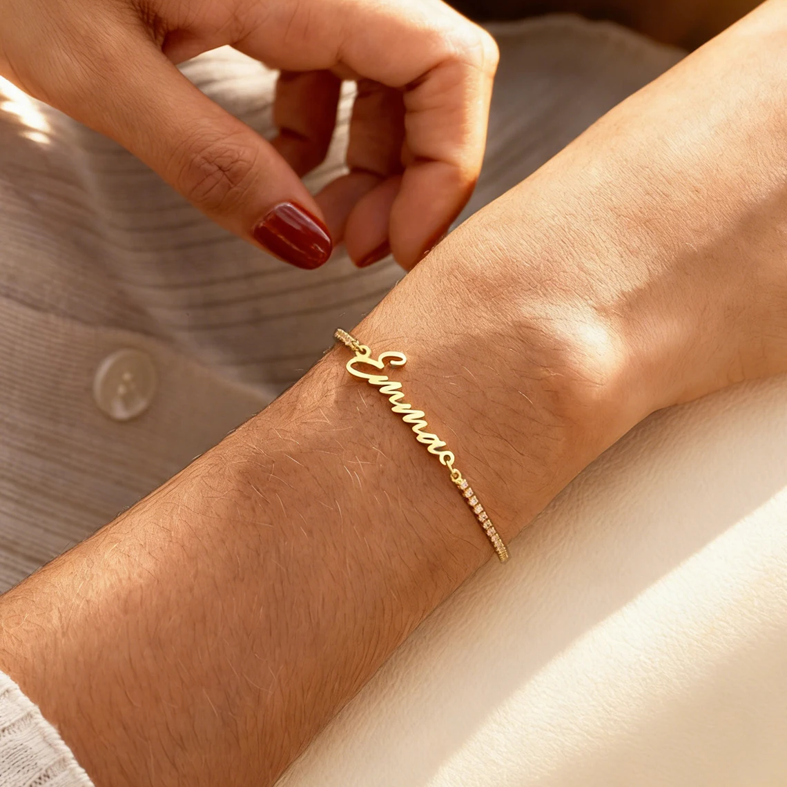 Gelang Rantai Zirkon Nama Kust - Bracelet Link Remover ulasan dan harga