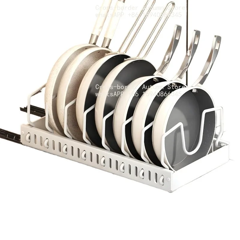 Pull Out Pots Pans Organizer for Under Cabinet Pull Out Cabinet Organizer Storage Pot Lid Organizer holder Adjustable Dividers