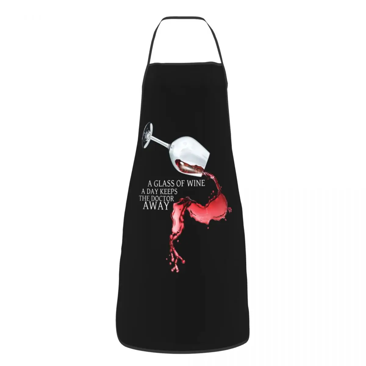 Custom Bib A Glass Of Wine A Day Aprons Men Women Unisex Adult Chef Kitchen Cooking Tablier Cuisine Baking