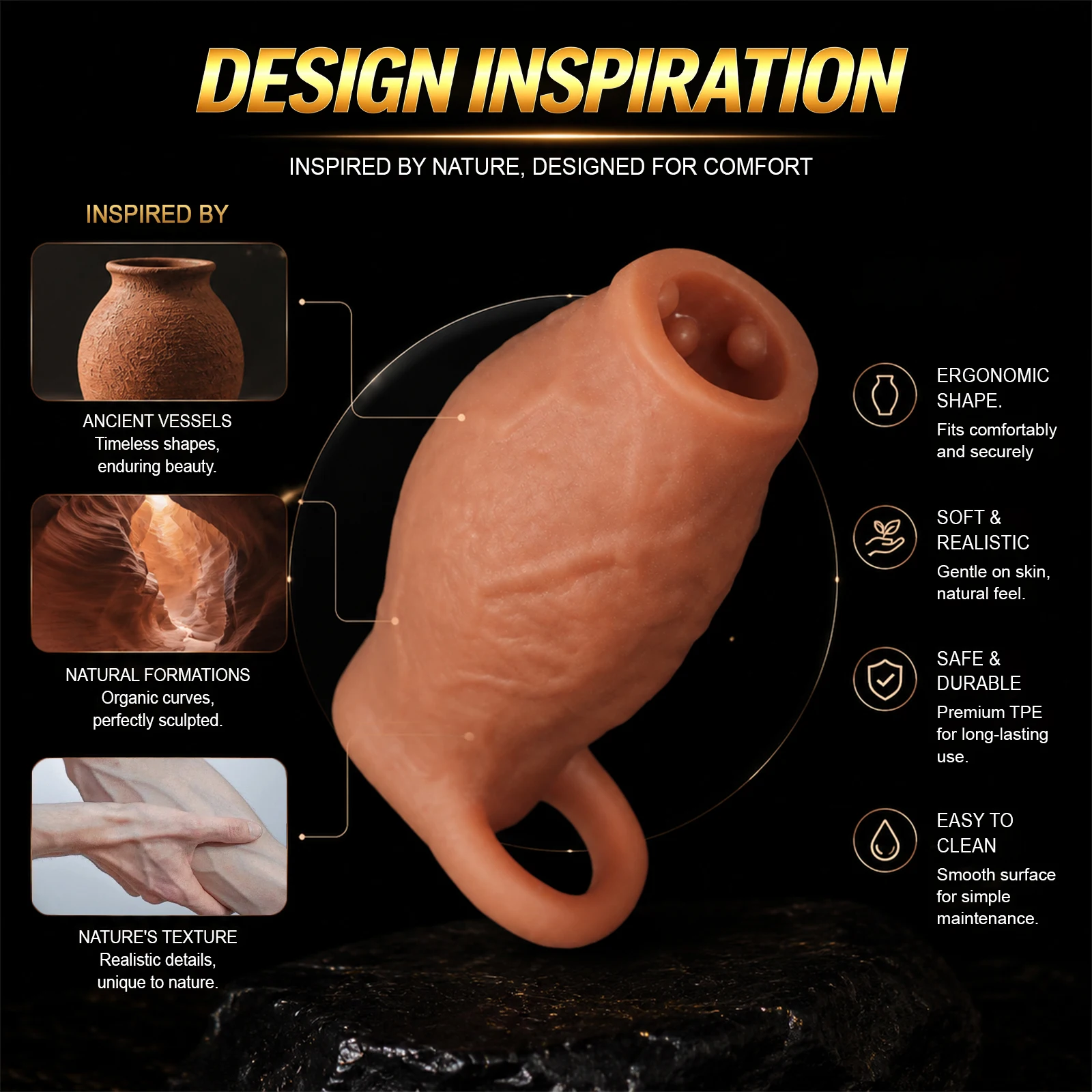 Dick Sleeve Enlargement Lock Sperm Penis Ring Adult Men Sex Toy Enlarged and Thicken Cock Sleeve Soft Silicone Male 18+ Sexy Toy - view 4