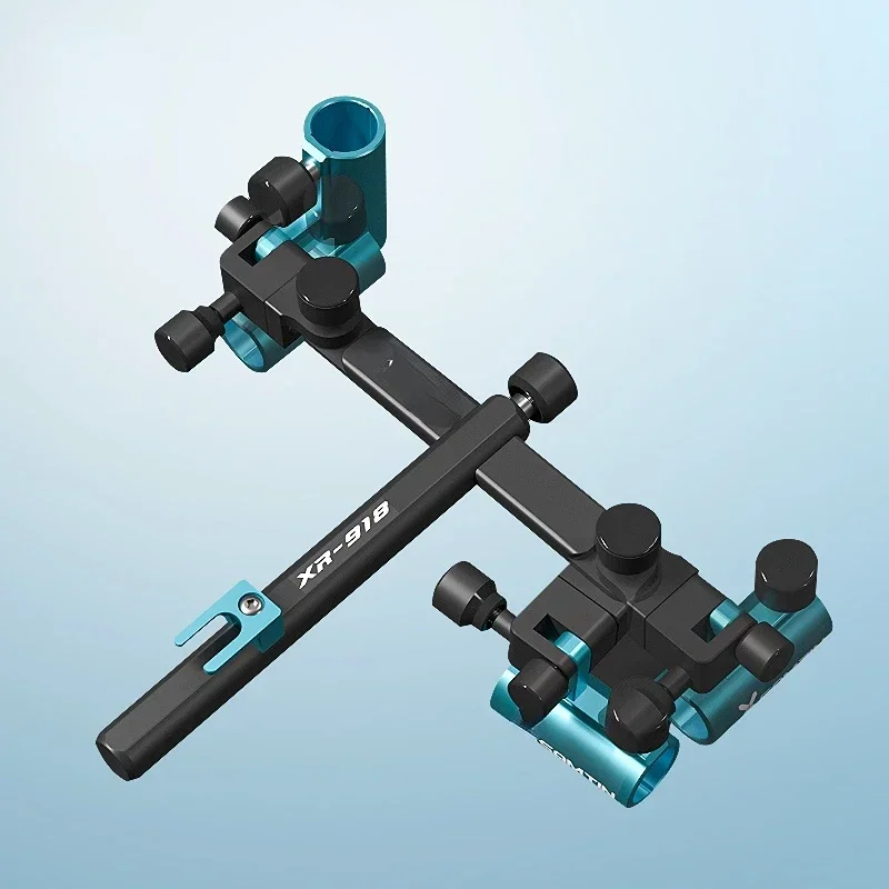 

popular Fishing Box Double Gun Stand Aluminum Magnesium Thickened Multi-Functional Fishing Chair Accessories Double-Headed Seat