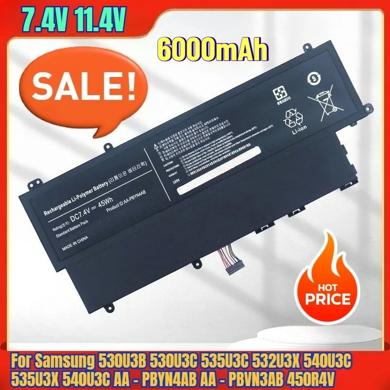 

6000mAh Laptop Batteries for Samsung 530U3B 530U3C 535U3C 532U3X 540U3C 535U3X 540U3C AA - PBYN4AB AA - PBVN3AB 450R4V