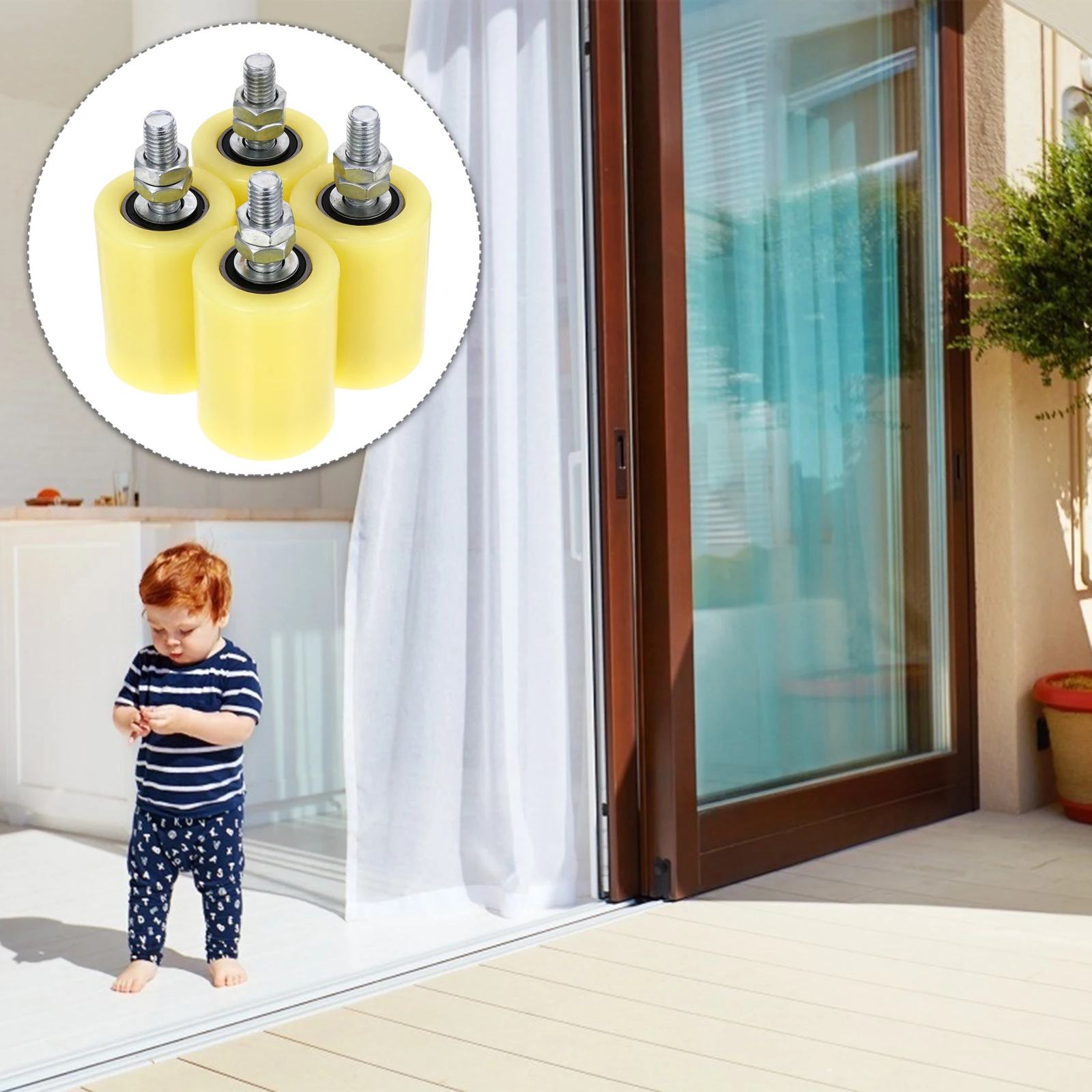 

4Pcs Durable Nylon Track Wheels Sliding Door Wheels Electric Gate Wheel Pulley Block